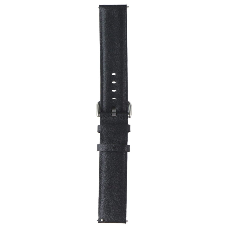 Generic Leather Watch Band for Galaxy Watch Active2 - Black/Silver - Large
