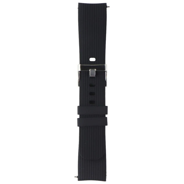Generic Silicone Watch Band (20MM) - Black with Silver Clasp (Small Strap)