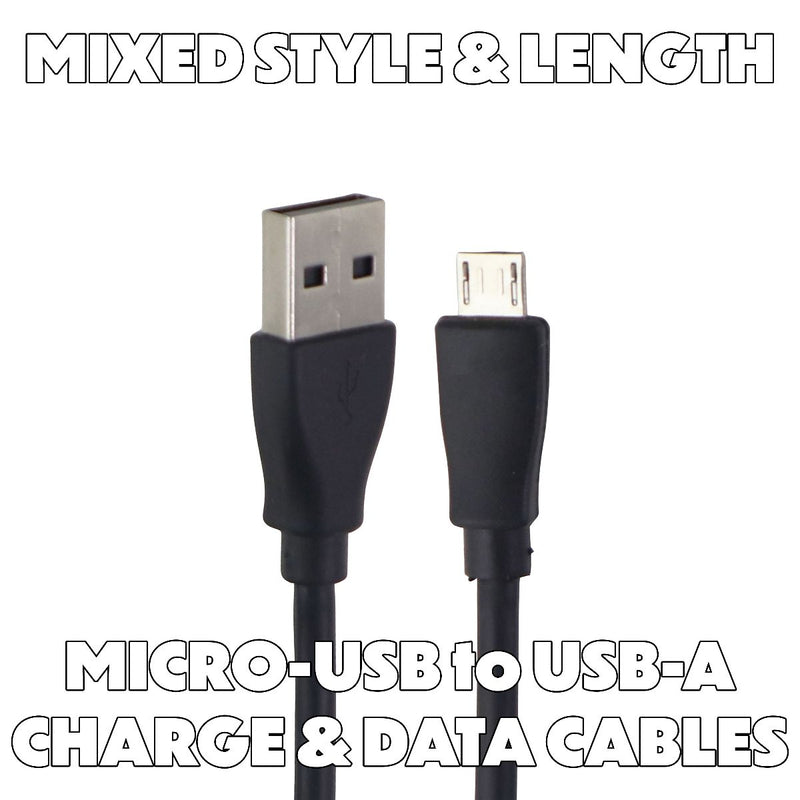 Mixed Micro-USB to USB Charge & Sync Cables - Black (Single) / Mixed Length