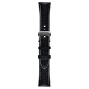 Generic Leather Watch Band with Clasp (22MM) - Black/Silver