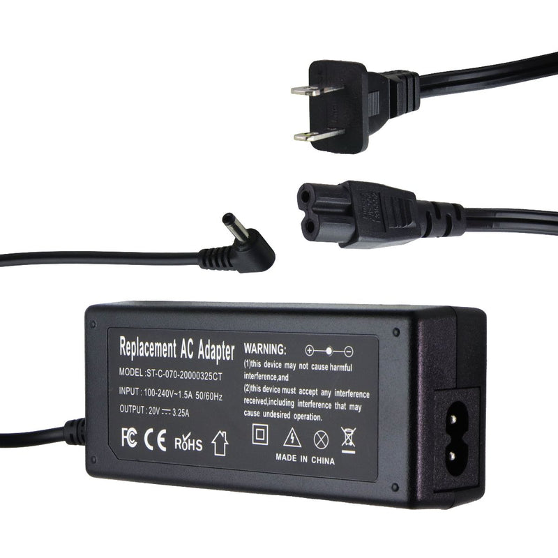 Generic (20V/3.25A) Replacement AC Adapter - Black (ST-C-070-20000325CT)