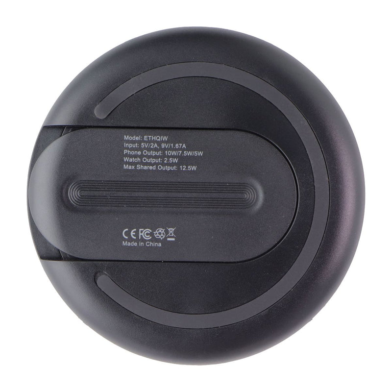 Generic 12.5W Wireless Charging Pad with Watch Charger - Black (ETHQIW)