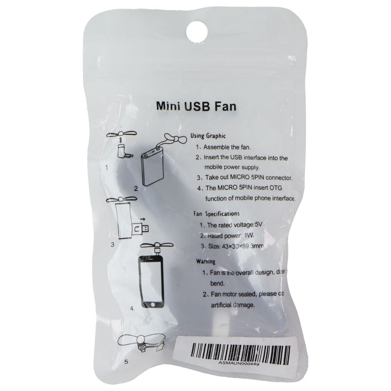 Generic Mini USB-C (5V/1W) Fan - Black