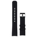 Generic Striped Silicone Watch Band 20MM - Black with Silver Clasp (Large Strap)