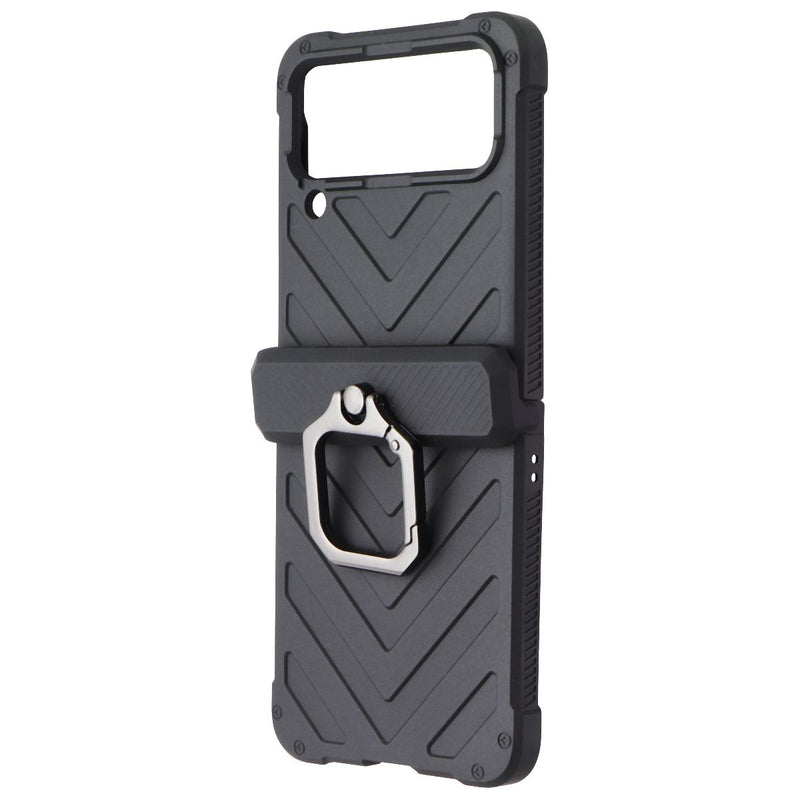 Generic Galaxy Z Flip4 Case with Black Hinge - Black