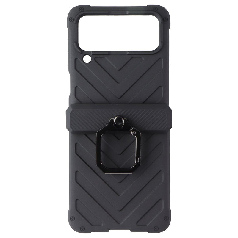 Generic Galaxy Z Flip4 Case with Black Hinge - Black