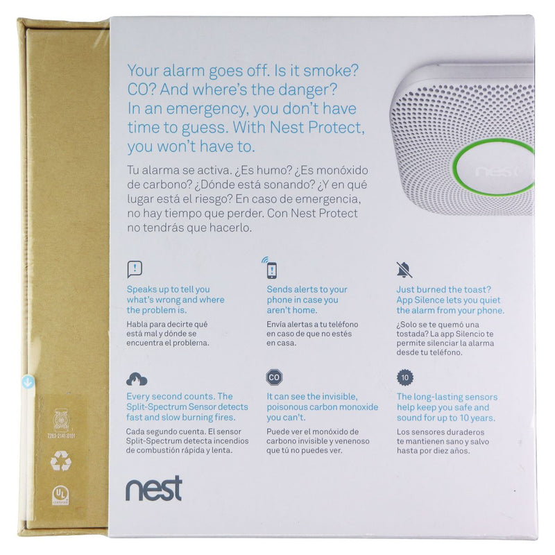Google Nest Protect Smoke & Carbon Monoxide Alarm/Detector - Wired / White