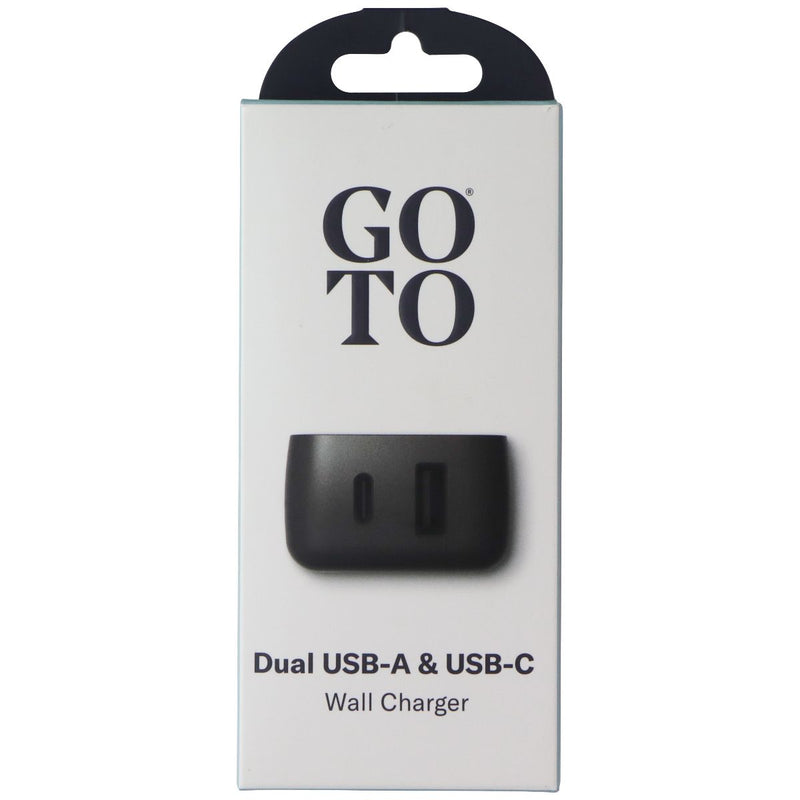 GoTo Dual 12W USB-A + 20W USB-C Wall Charger - Black