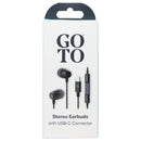 GoTo Stereo Earbuds with USB-C Connector and in-Line Microphone - Black