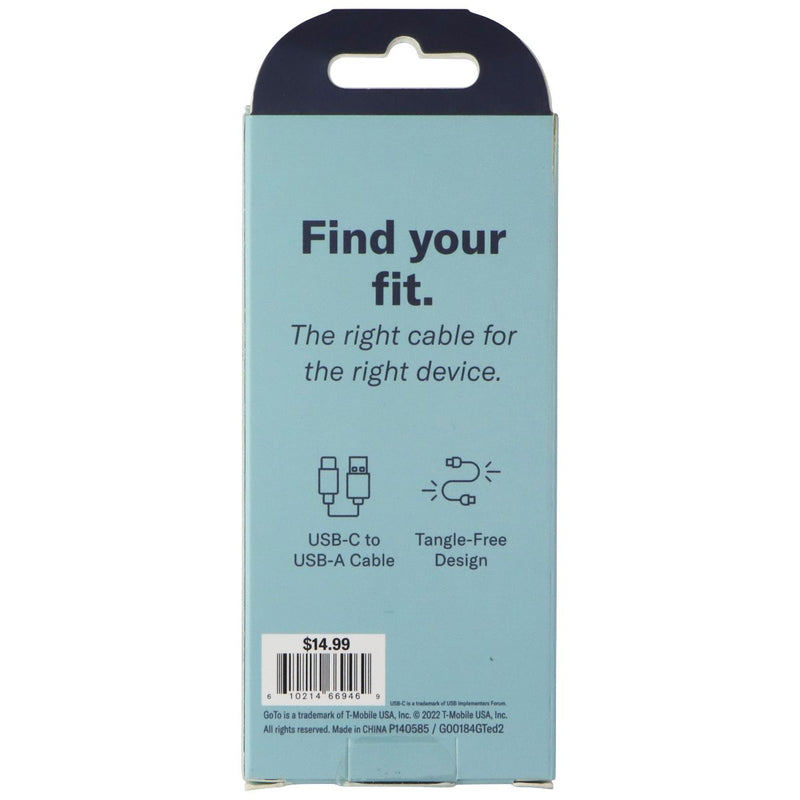 GoTo (4-Foot) Charging Cable with USB-A to USB-C Connectors - Black