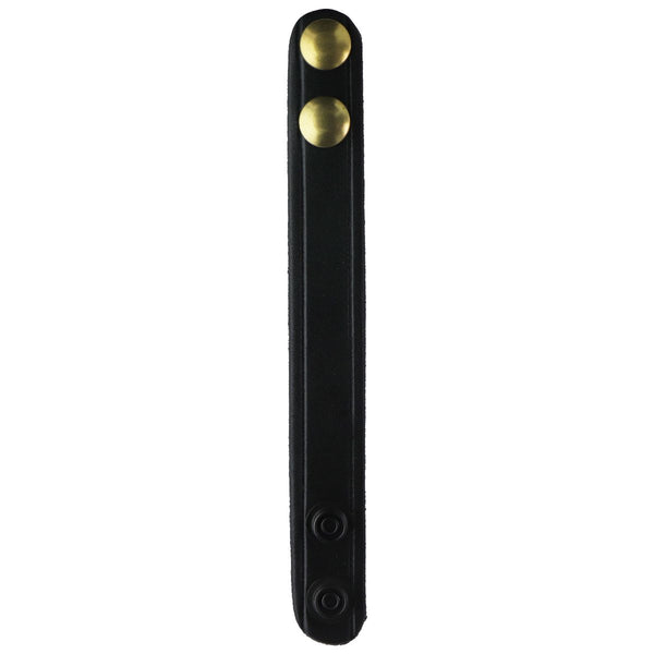 Gould & Goodrich Belt Keeper Leather Brass Double Snap (B76BR) - Black