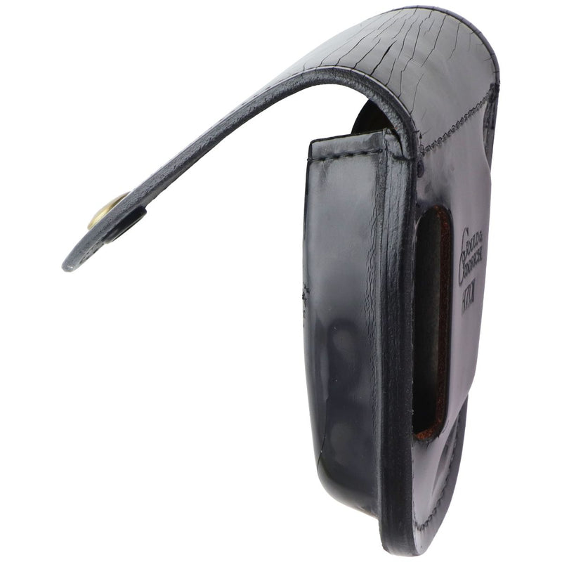 Gould & Goodrich H70 Leather Handcuff Case - Hi-Gloss Black / Brass Snap