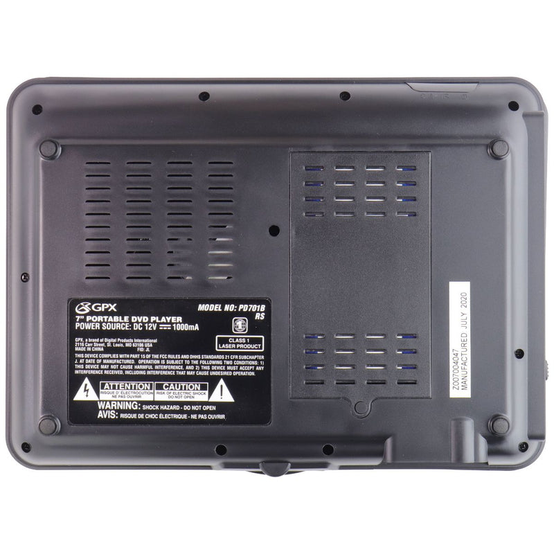GPX 7-inch Portable DVD Player with Remote - Black (PD701BRS)