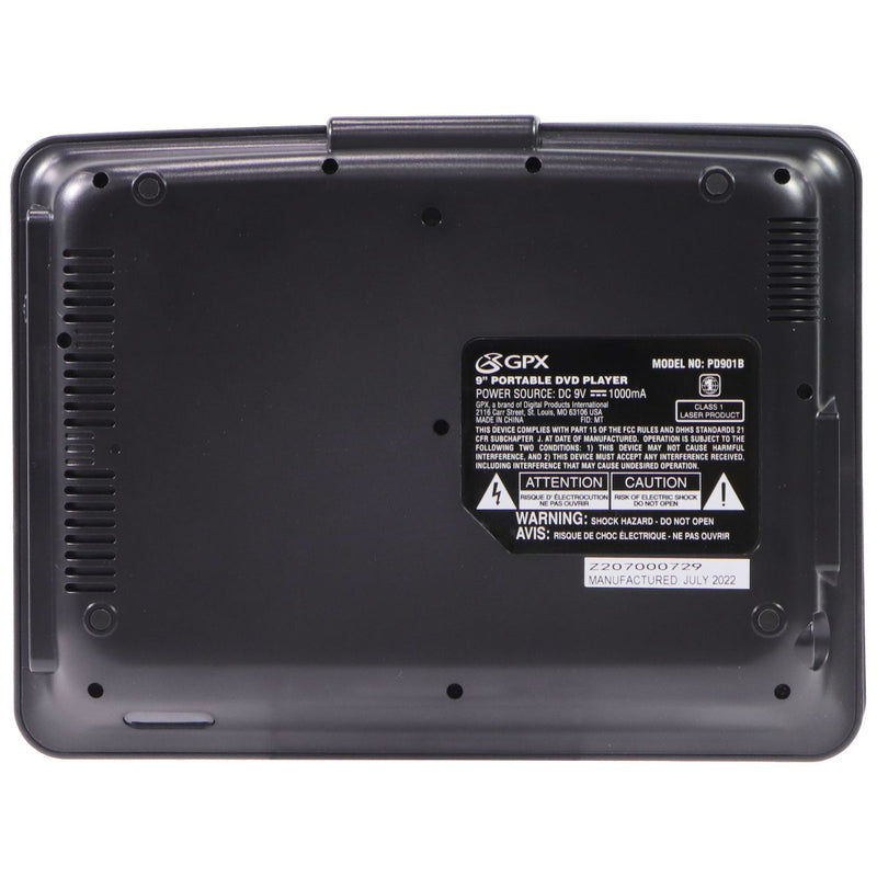 GPX 9-inch Standard Portable DVD Player with Remote - USB-A/SD Card/AV IN/AV OUT