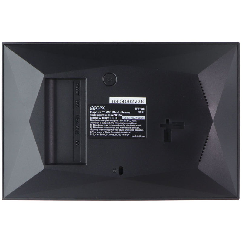 GPX Capture 7-inch Wi-Fi Photo Frame with USB, Micro SD, and App Upload - Black