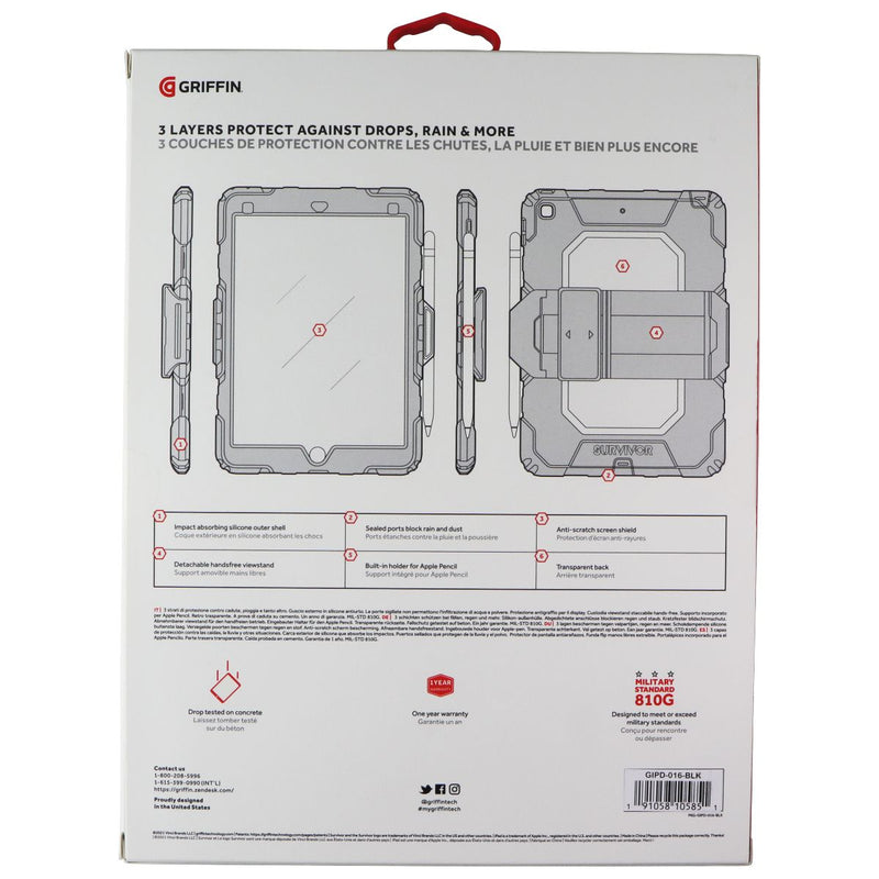 Griffin Survivor All-Terrain Case for iPad 9th Gen 10.2-in (2020-2019) - Black