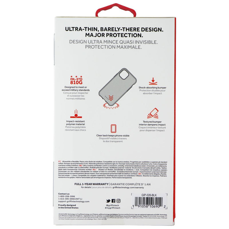 Griffin Survivor Clear Series Case for Apple iPhone 11 Pro Max - Black