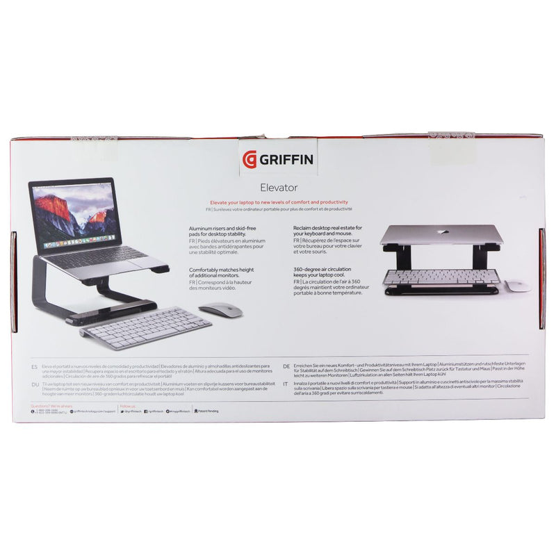 Griffin Elevator Aluminum Laptop Stand for All Size Laptops - Black
