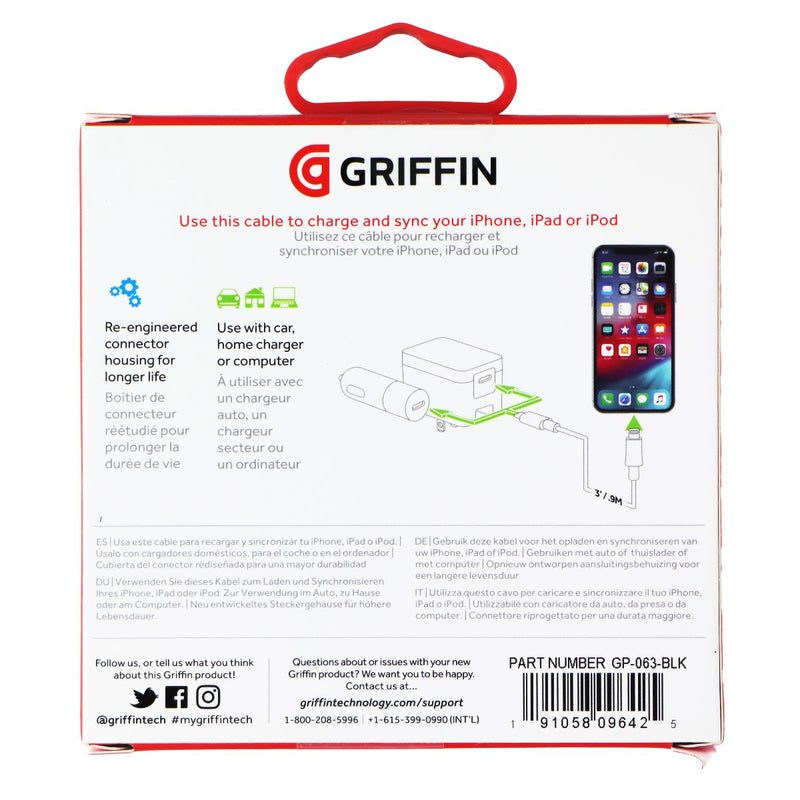 Griffin 3FT USB-C to Lightning 8-Pin Charge/Sync Cable - Black