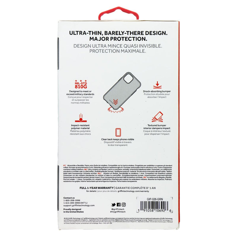 Griffin Survivor Clear Series Case for Apple iPhone 11 Pro Max - Green