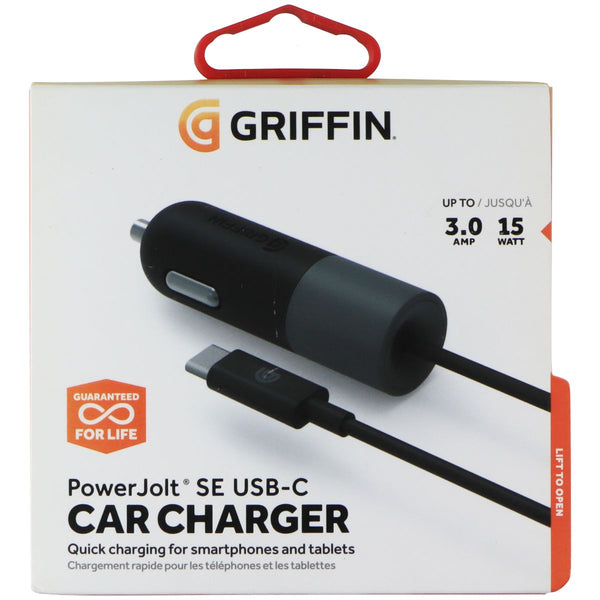 Griffin PowerJolt SE USB-C 3.0A/15W Car Charger - Black / Gray (GC43267)