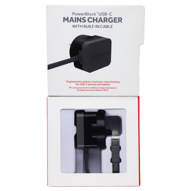 Griffin PowerBlock USB-C MAINS Charger 4FT - Black/Gray (Australian Plug)