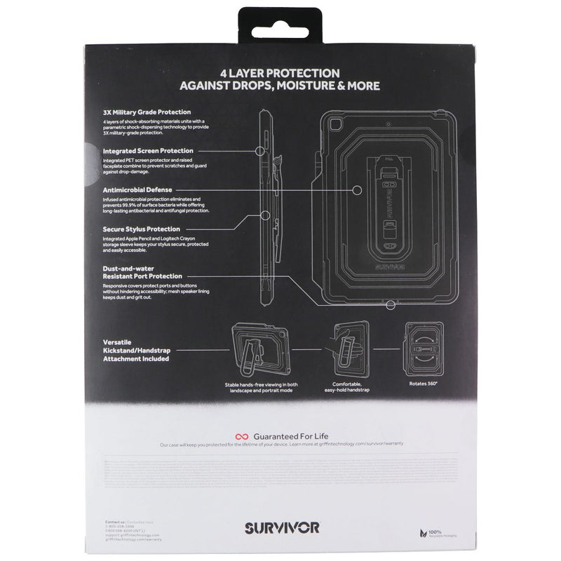 Griffin Survivor All-Terrain Case for Apple iPad 10.2" (8th/7th Gen) - Black