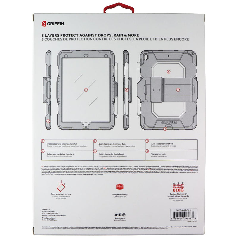 Griffin Survivor All-Terrain Case for iPad Air 2019/10.5" iPad Pro - Clear/Black