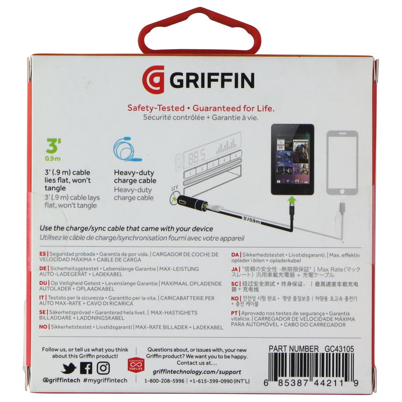 Griffin PowerJolt Dual Car Charger w/ Micro-USB Connector - Black / Gray