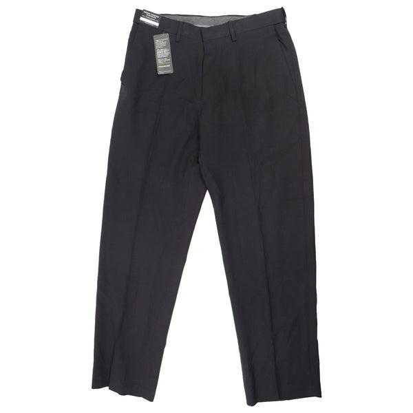 Haggar Men's Classic Fit Flat Front Comfort Pants - Black (Regular, 32W x 30L)