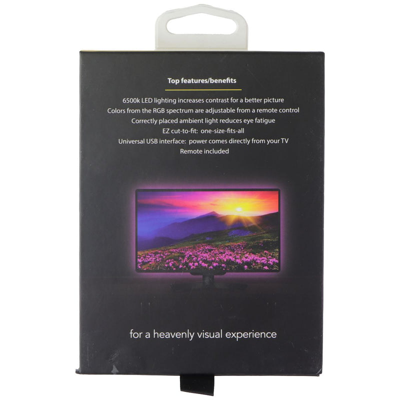 HALO (10-Ft) Ambient Bias Lighting USB LED Strip with Remote - White