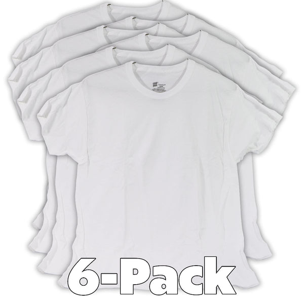 Hanes ComfortSoft 100% Cotton Men's White Undershirt - 6-Pack (M)