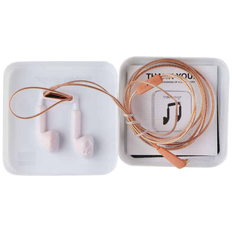 Happy Plugs 3.5mm Wired Earbud Headphones with Mic and Remote - Rose Gold (7737)