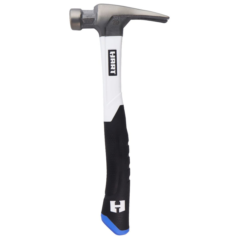 Hart 20oz Fiberglass Hammer with Rubber Grip, Rip Claw and Magnetic Nail Starter