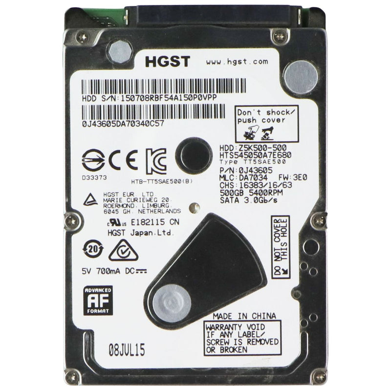 HGST 500GB 2.5 SATA HDD 5400RPM Hard Drive (Z5K500-500)