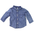 H&M Baby Button Down Long Sleeve Shirt - Denim (6M)