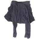 H&M Divided Series Cropped Button Down Blouse - Black with Stripes (XS)
