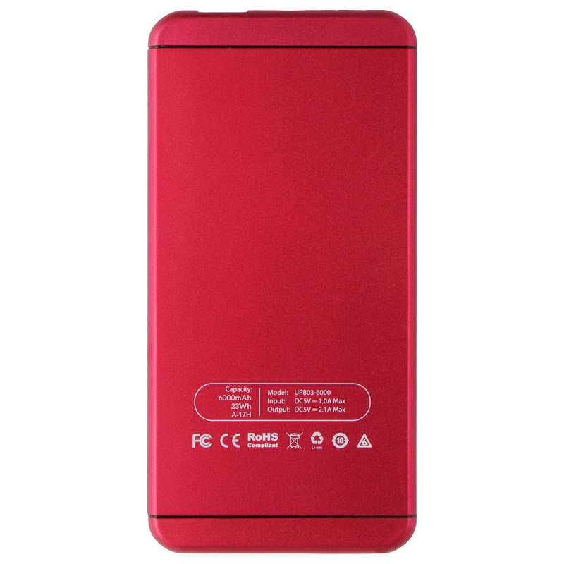 Hoco. (6000mAh) Dual Port Portable Power Bank w/Micro USB Cable - Red UPB03-6000