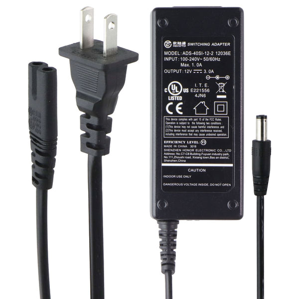 Hoioto (12V/3A) Switching Adapter Power Supply - Black (ADS-40SI-12-2)
