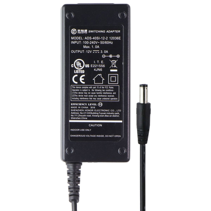 Hoioto (12V/3A) Switching Adapter Power Supply - Black (ADS-40SI-12-2)