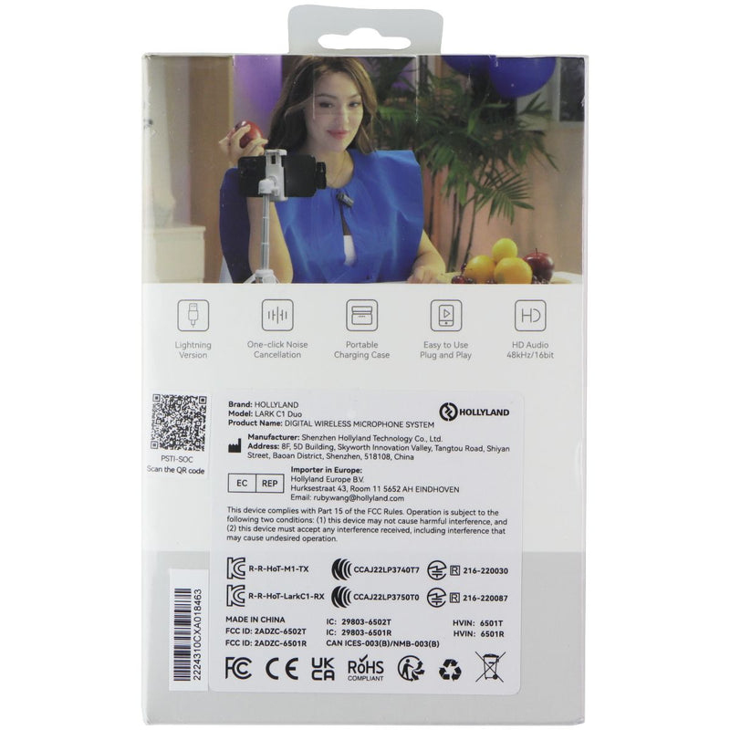 Hollyland Lark C1 Digital Wireless Microphone for Apple Devices (MFI Certified)