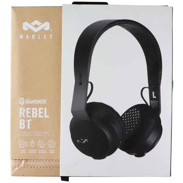 Marley Rebel Wireless Bluetooth On Ear Headphones w/ Mic - Black, Large