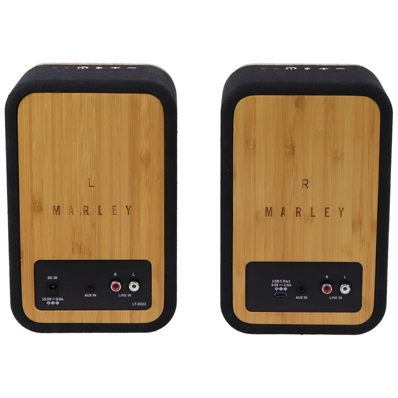Marley Get Together Duo True Wireless Bluetooth Bookshelf Speakers - Wood/Black
