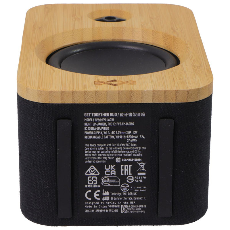 Marley Get Together Duo True Wireless Bluetooth Bookshelf Speakers - Wood/Black