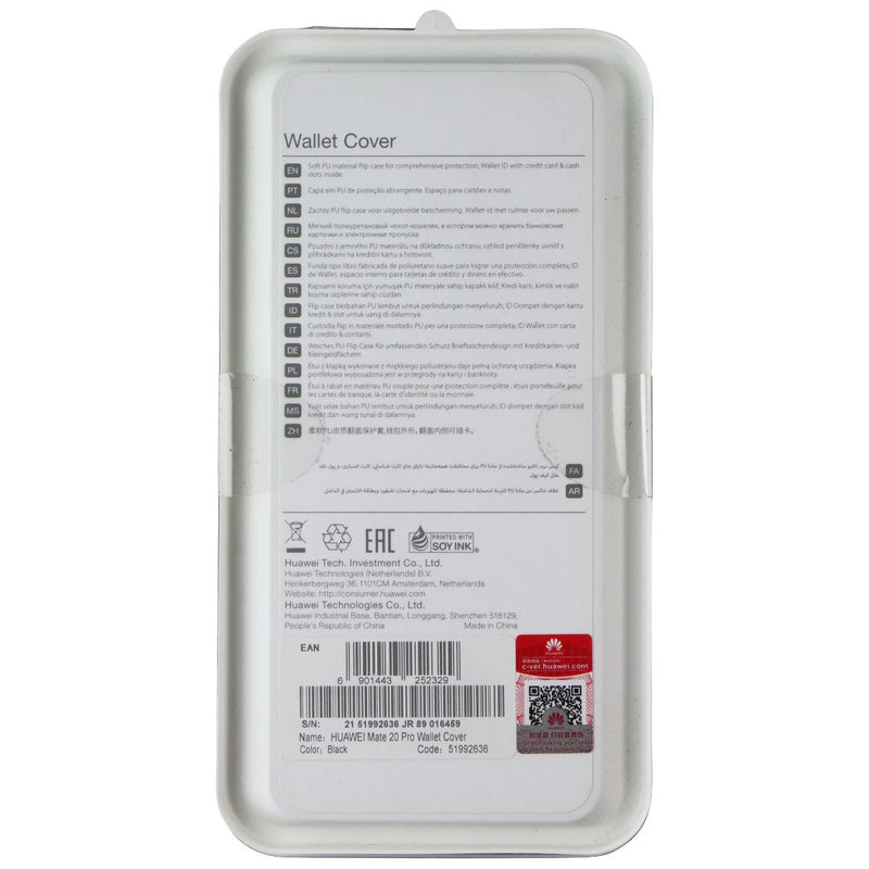 Huawei Wallet cover for Huawei Mate20 Pro Smartphone - Black