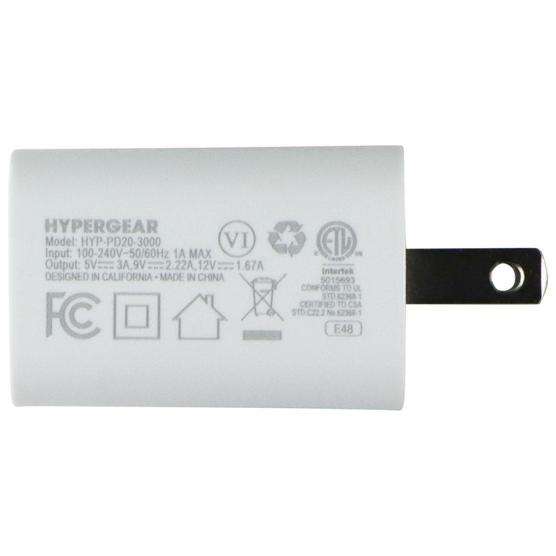 HyperGear 20W USB-C PD Fast Charge Wall Charger - White