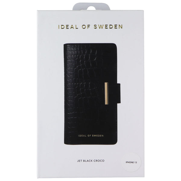 iDeal of Sweden Cora Phone Wallet for Apple iPhone 13 - Jet Black Croco