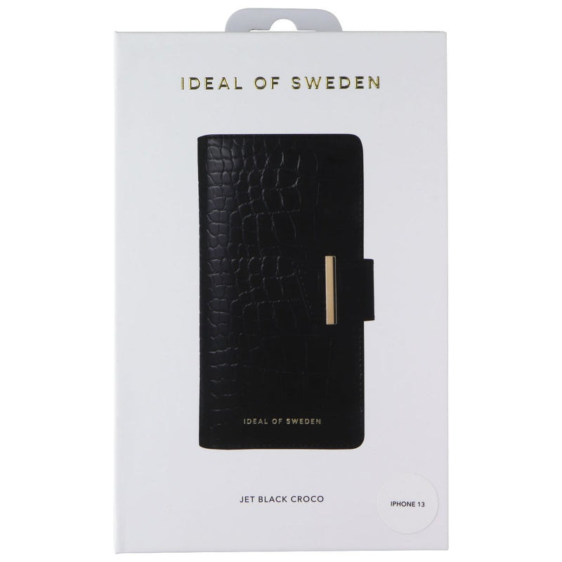 iDeal of Sweden Cora Phone Wallet for Apple iPhone 13 - Jet Black Croco