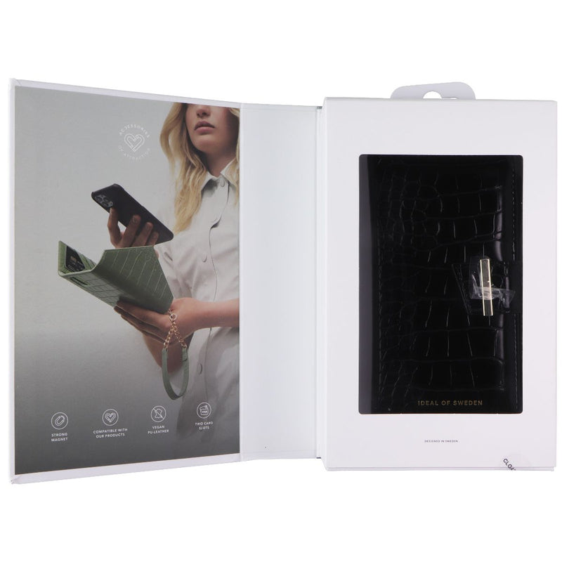 iDeal of Sweden Cora Phone Wallet for Apple iPhone 13 Pro - Jet Black Croco