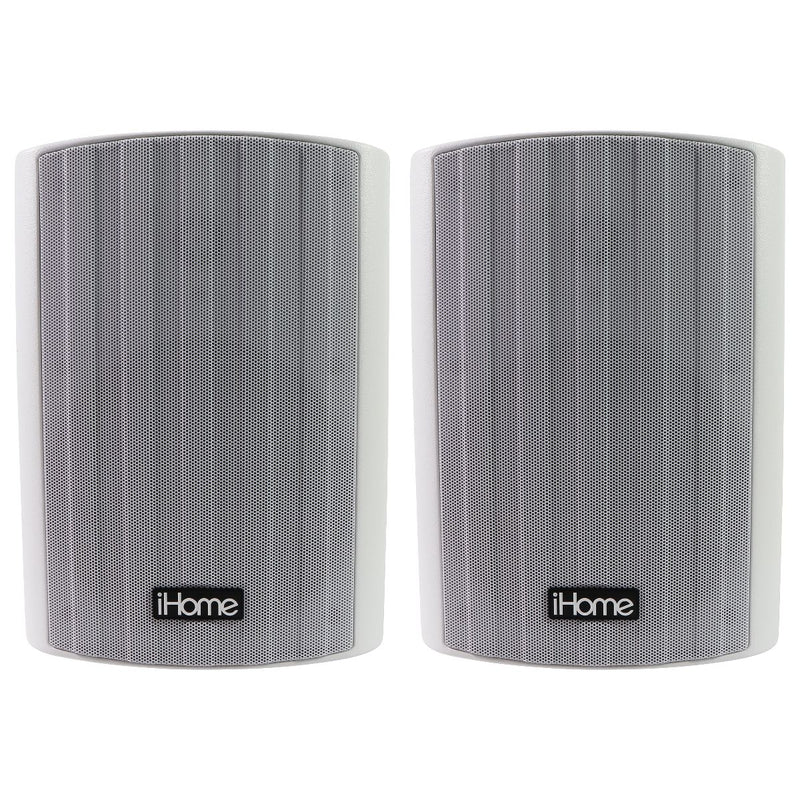 iHome Bluetooth Indoor/Outdoor 6.5-Inch (300W) Surround Sound Speakers - White